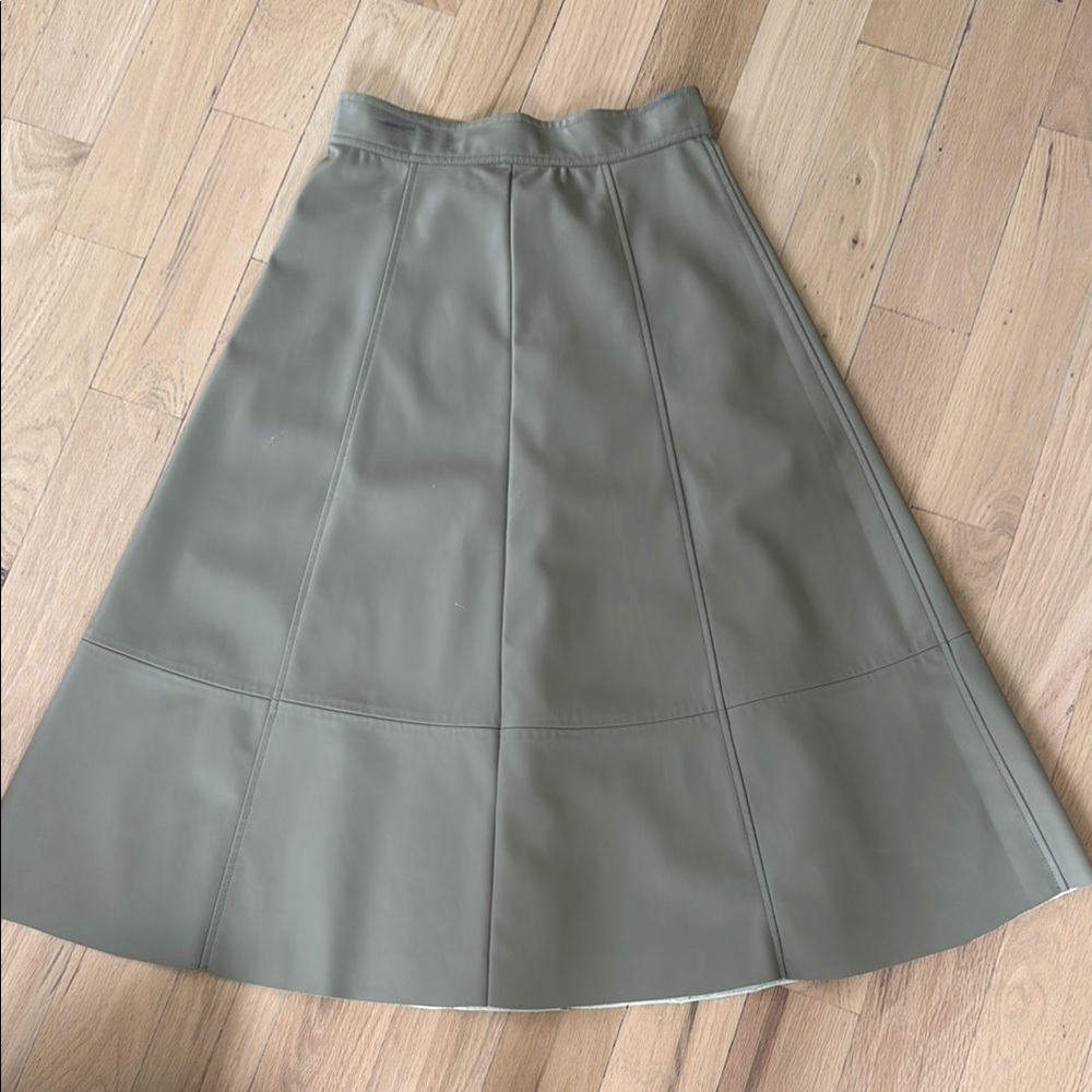 Elegant Olive Green A-Line Skirt